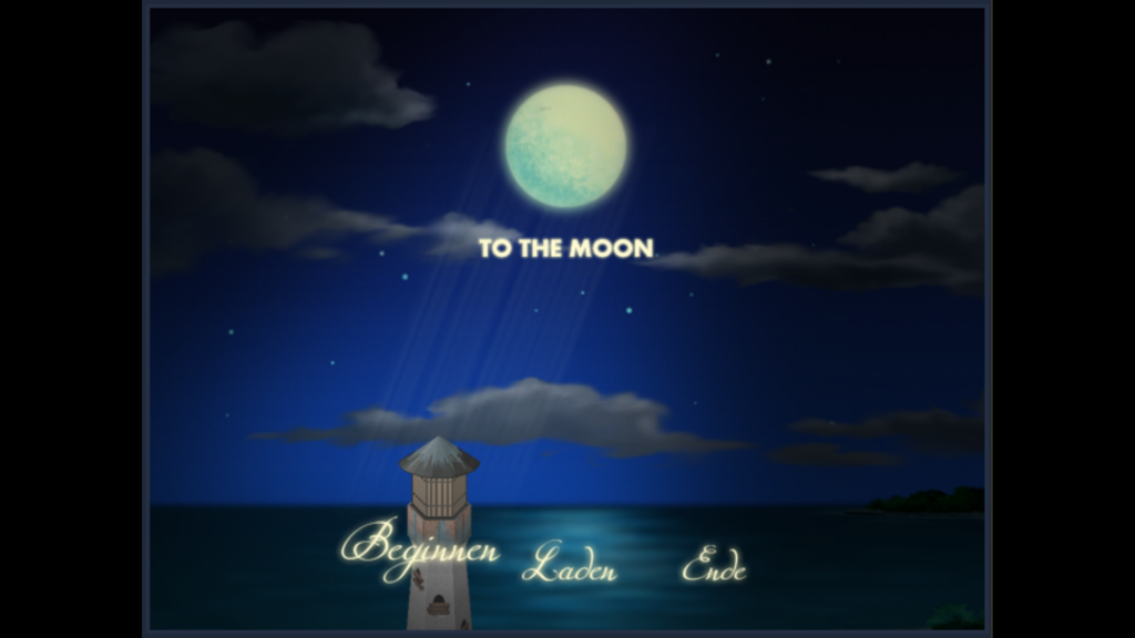 Screenshot vom Startbildschirm von To the Moon
